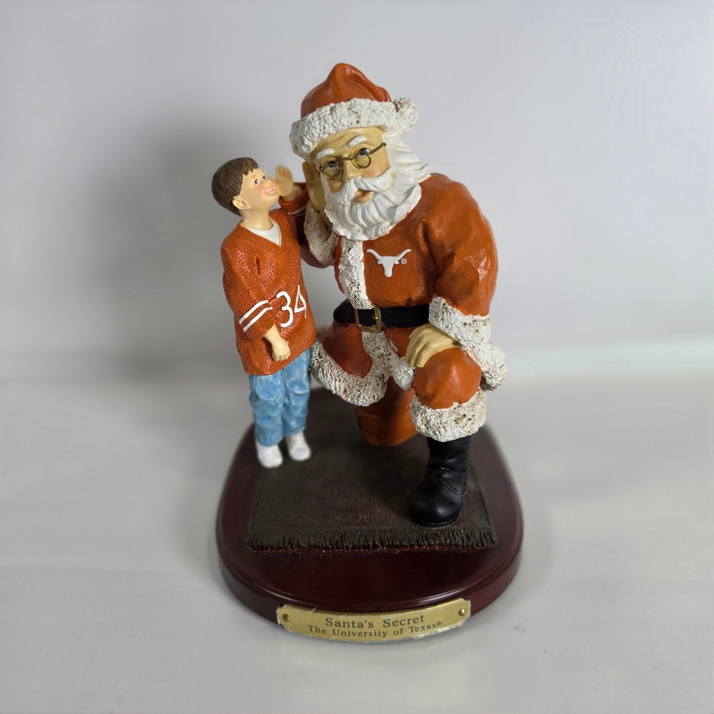 The Memory Company University of Texas Santa's Secret Figurine Longhorns UT 8"‎